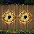 Set di lampade da parete Solviora a energia solare con 2 pezzi | Design in ferro a peonia | 28 cm di altezza