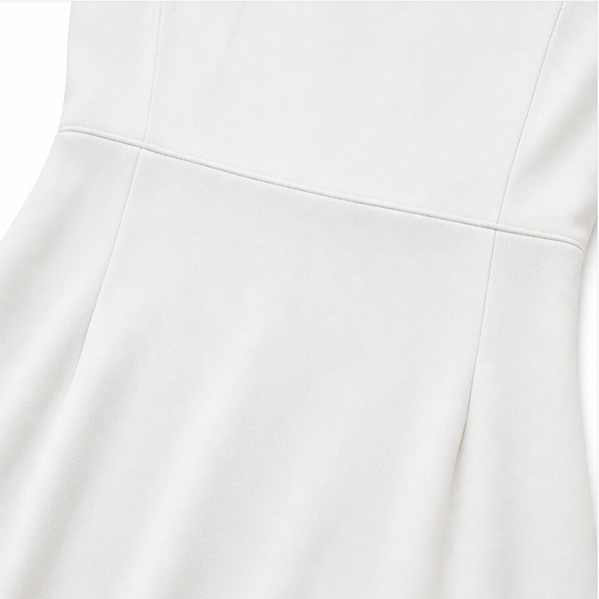 Elarosa – Abito Midi a Tubino Slim Fit con Maniche a Perla