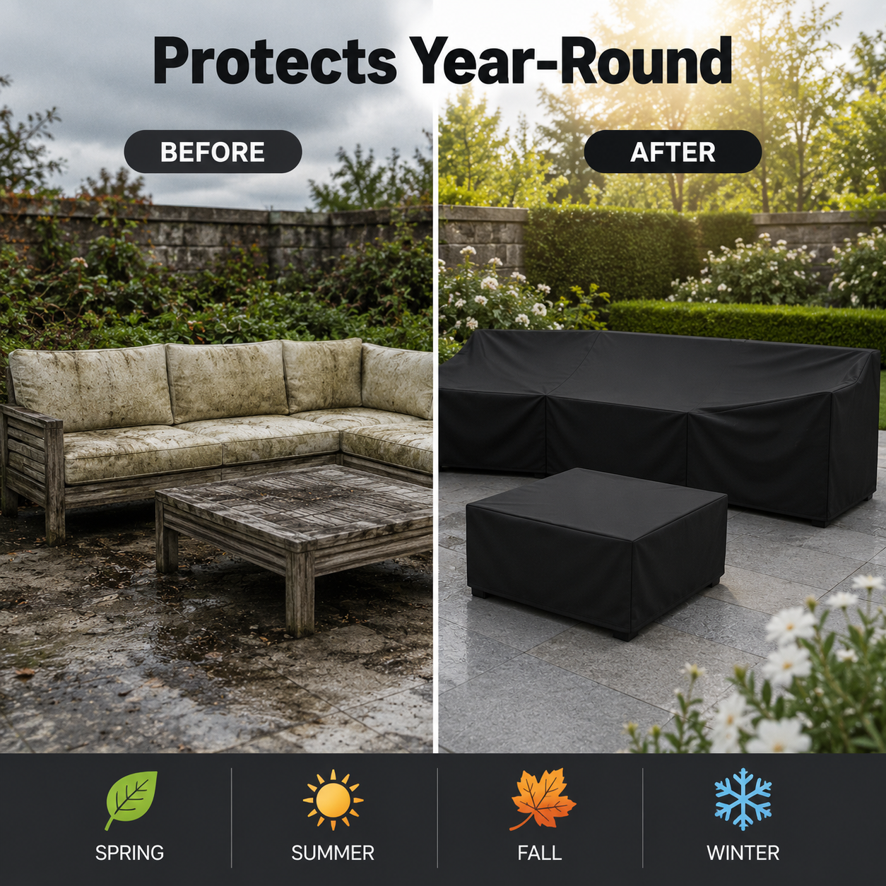 EVERDRAPE - Copertura per mobili con protezione UV e pioggia per mobili da giardino