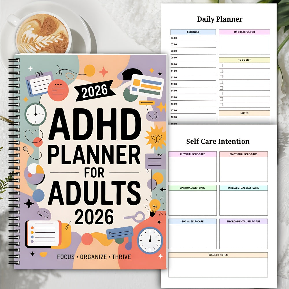 FOCUSVAULT – Pianificatore Esclusivo per Adulti con ADHD 2026, Diario Strutturato di Produttività Giornaliera e Settimanale