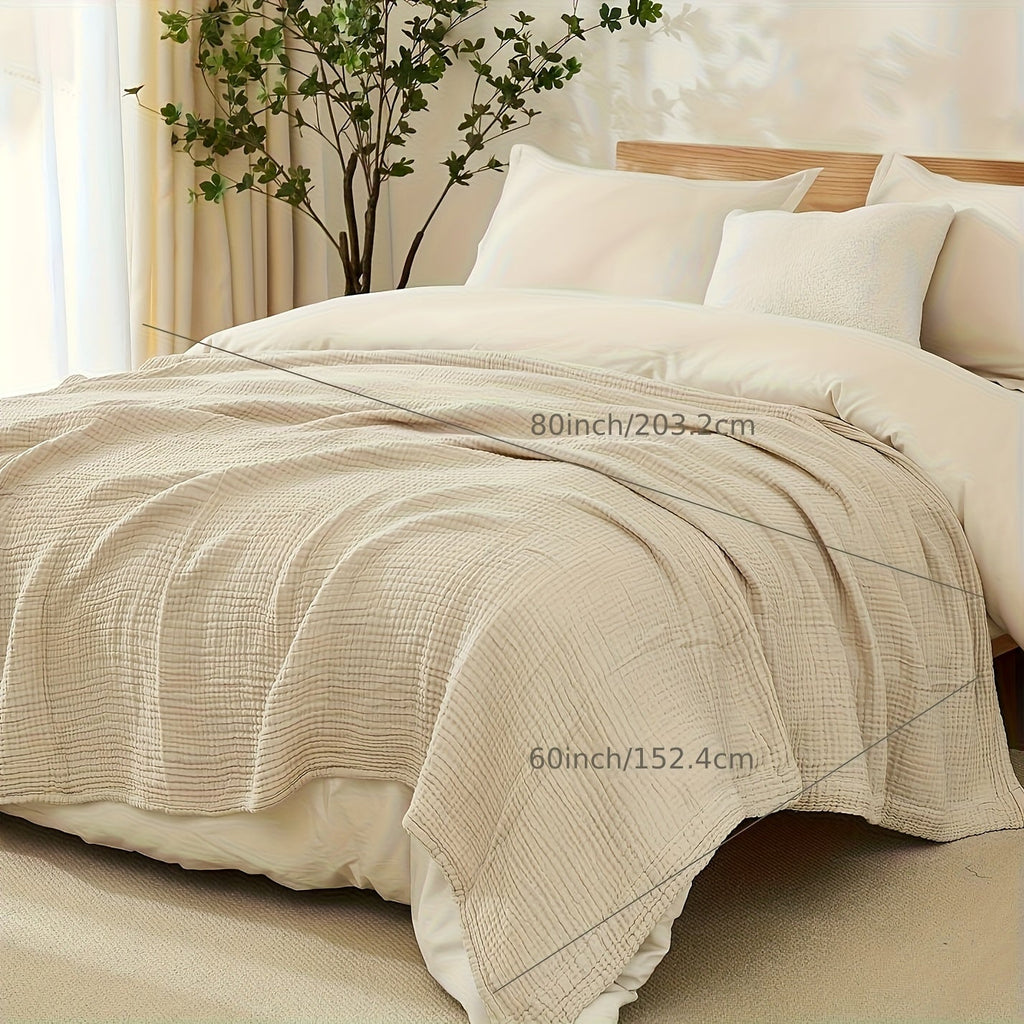 CLOUDNEST – Coperta in Garza di Cotone Ultra-Traspirante a 6 Strati per Comfort Tutto l'Anno