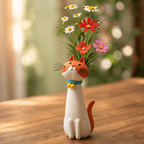 Felina – Vaso da Fiore in Ceramica Fatta a Mano a Forma di Gatto