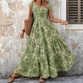 Florenza – Vestito Maxi Floreale da Donna con Arricciature