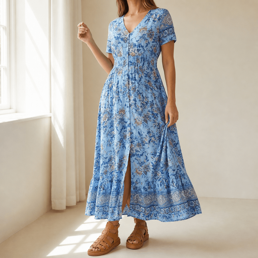 Floressa – Abito Maxi Floreale Leggero per Ogni Occasione