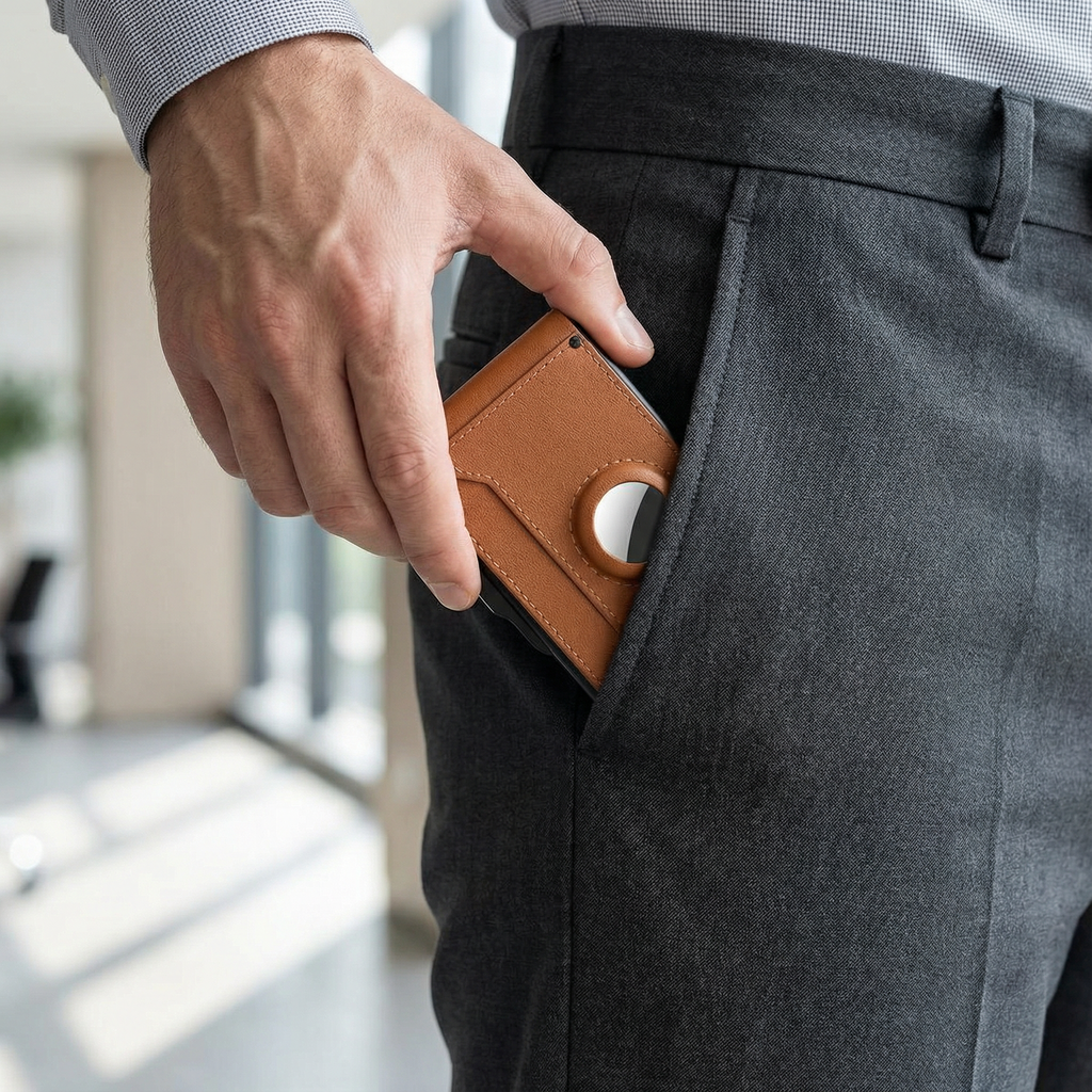 Vaultric - Portafoglio Slim Pop-Up con Tasca per AirTag