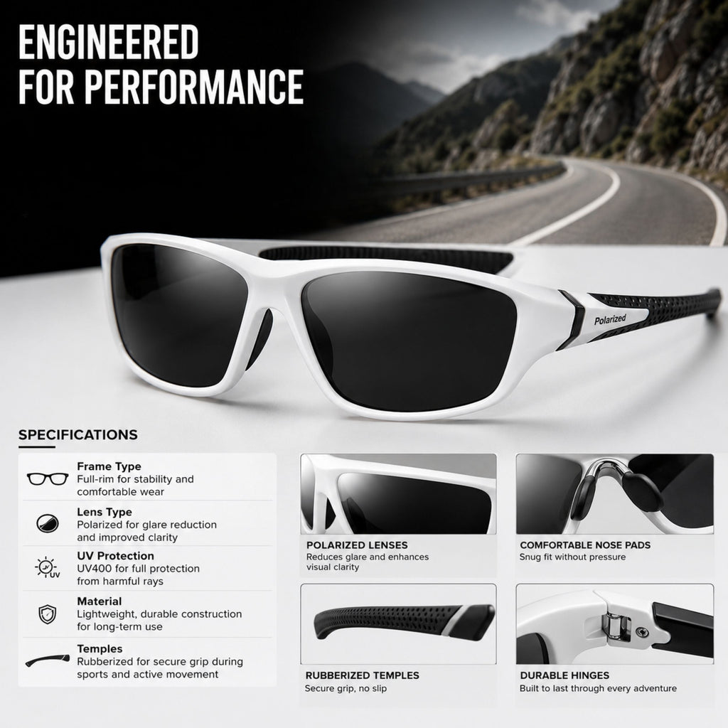 GLAREBLOCK – Occhiali da sole sportivi polarizzati con protezione UV400