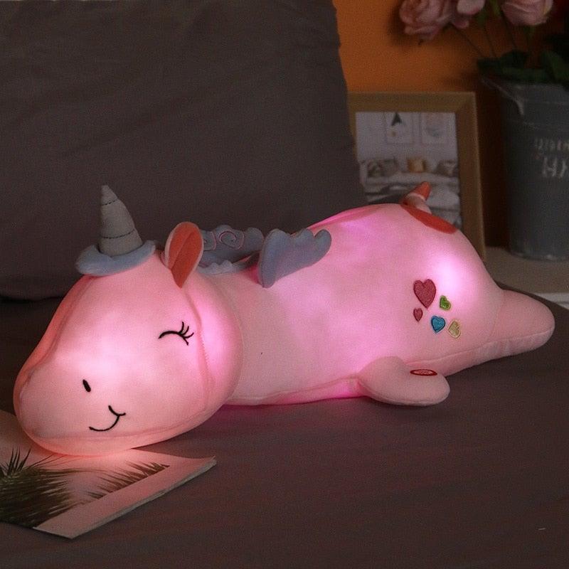 Lunacorn Unicorno Luminoso | Morbido Amico di Peluche | LED Arcobaleno | Regalo Perfetto per Bambini
