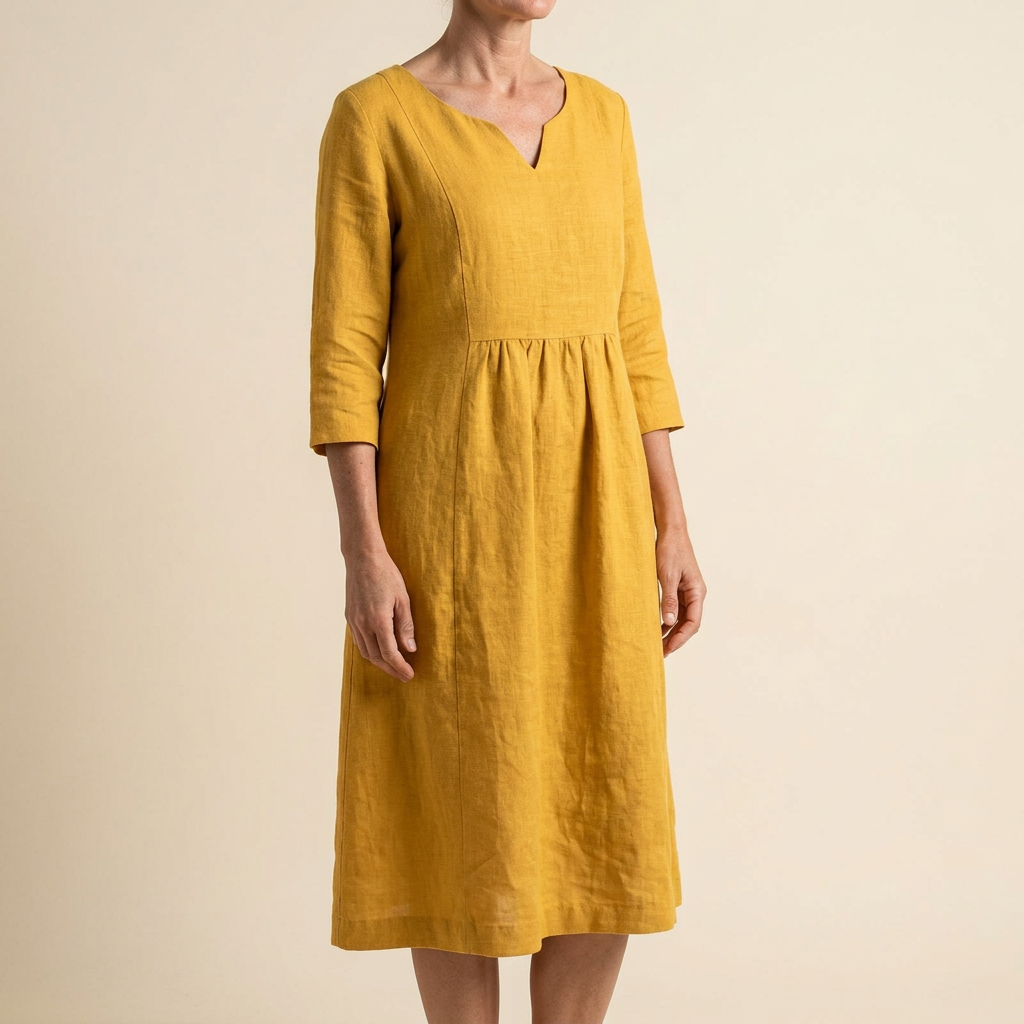 Solenne – Abito Midi Relaxed con Scollatura a V