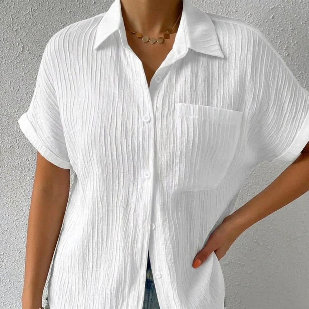 Vivara – Blusa in Tessuto Crepè con Bottoni per Donne