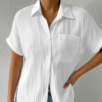 Vivara – Blusa in Tessuto Crepè con Bottoni per Donne
