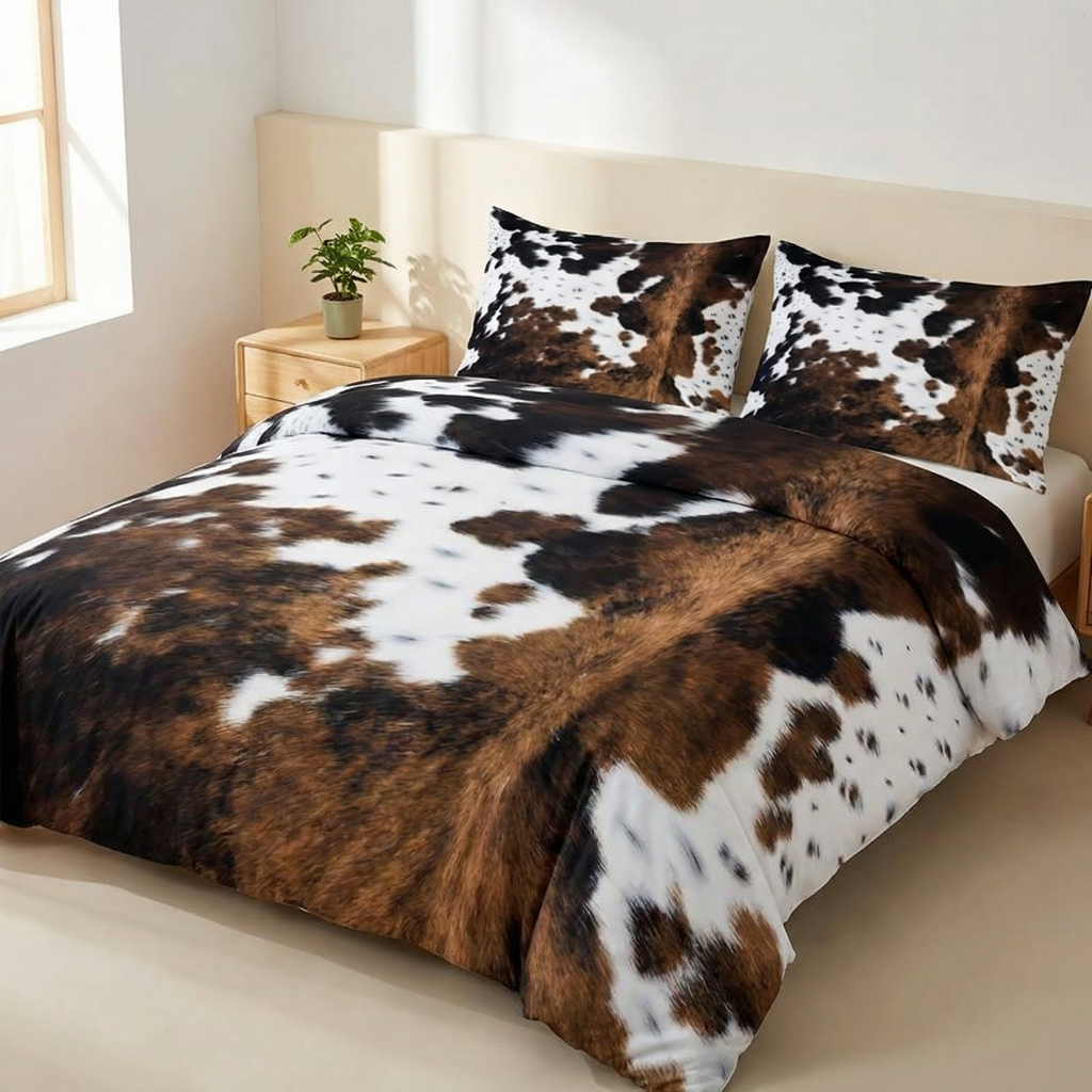 Ranchero – Set di Biancheria da Letto in Pelle di Vacca Western