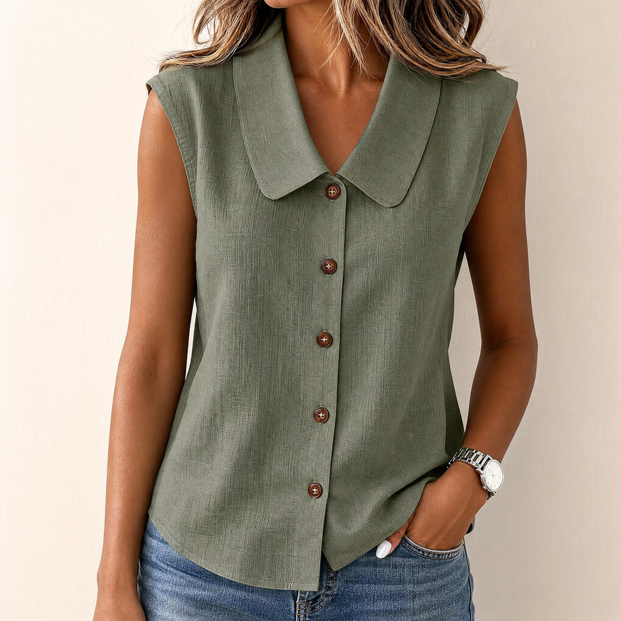 Linora – Top estivo collare donna leggero