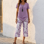Lunavia – Set Tunica Asimmetrica e Pantaloni a Gamba Larga