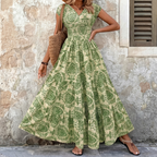 Florenza – Vestito Maxi Floreale da Donna con Arricciature