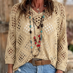 Sunfara – Top V-Neck Bohemien all'Uncinetto per Donna