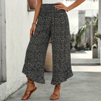 Velura – Pantaloni a Righe con Vita Alta e Volant