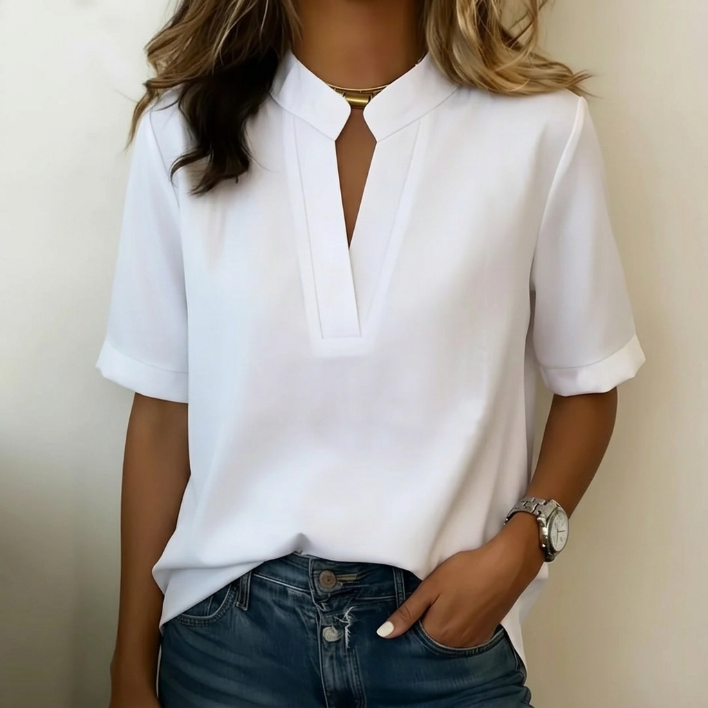 Lunavia – Blusa Donna con Scollo a V a Notch