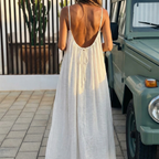 Soleia – Vestito Maxi Estivo Fluttuante con Schiena Scoperta