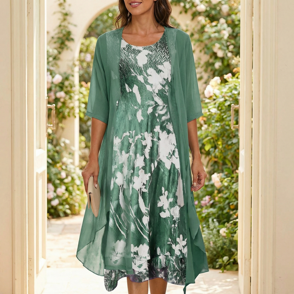 Floressa – Set di Abito a Due Pezzi con Fantasia Floreale