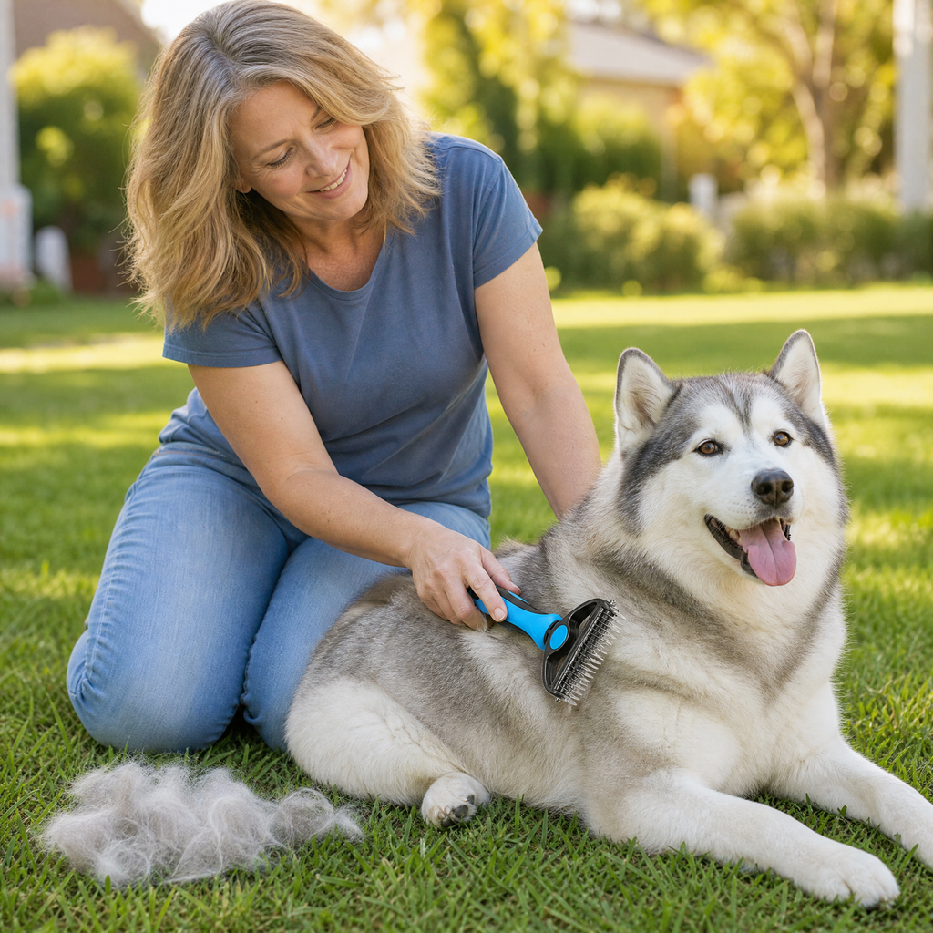 Furmela – Spazzola Demattificante Doppia Faccia per Cani che Perdono Pelo