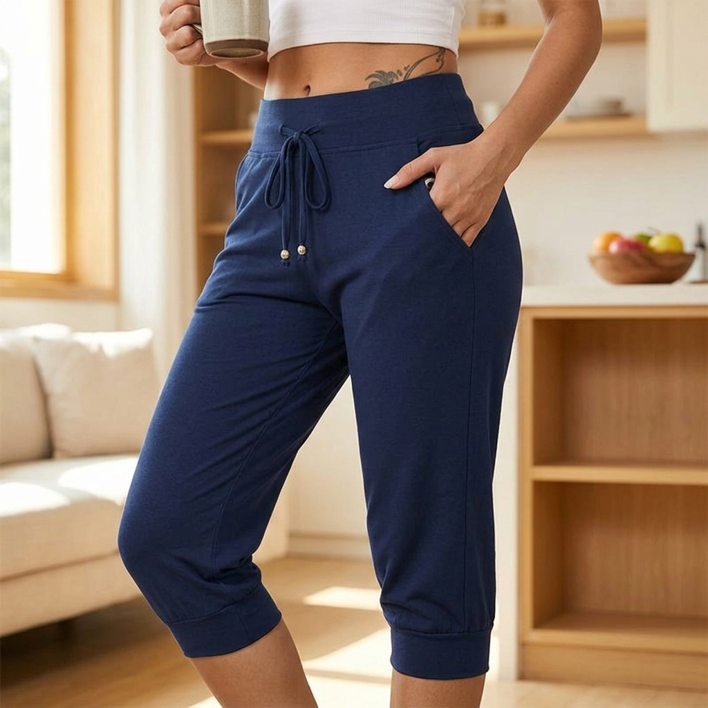 Lunara – Jogger Capri in Cotone Morbido con Coulisse