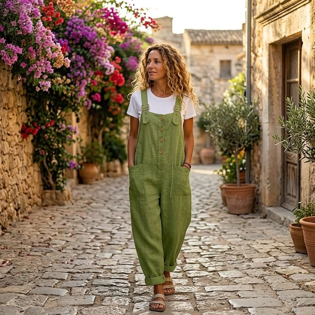 Slowlinen – Salopette con Bottoni Frontali