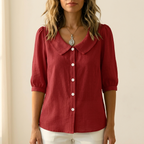 Collara – Blusa con Collo Peter Pan Retro e Bottoni