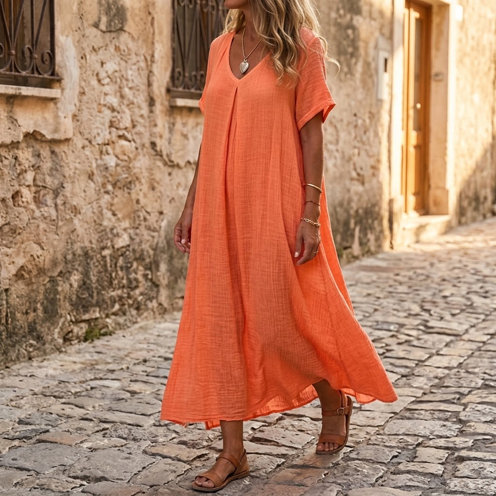 Lunessa – Abito estivo in cotone e lino per donna
