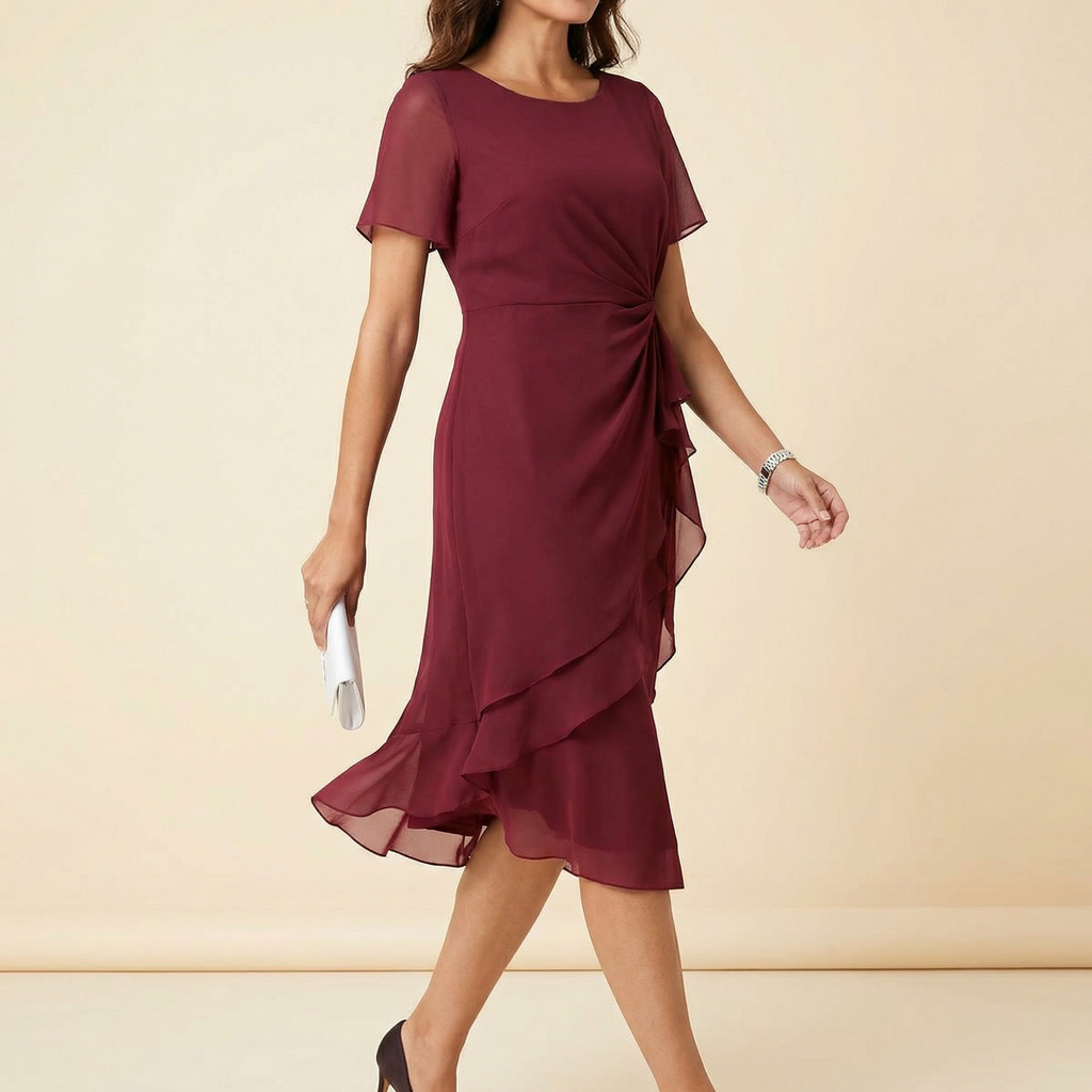 Velara – Vestito da donna con vita annodata arricciata