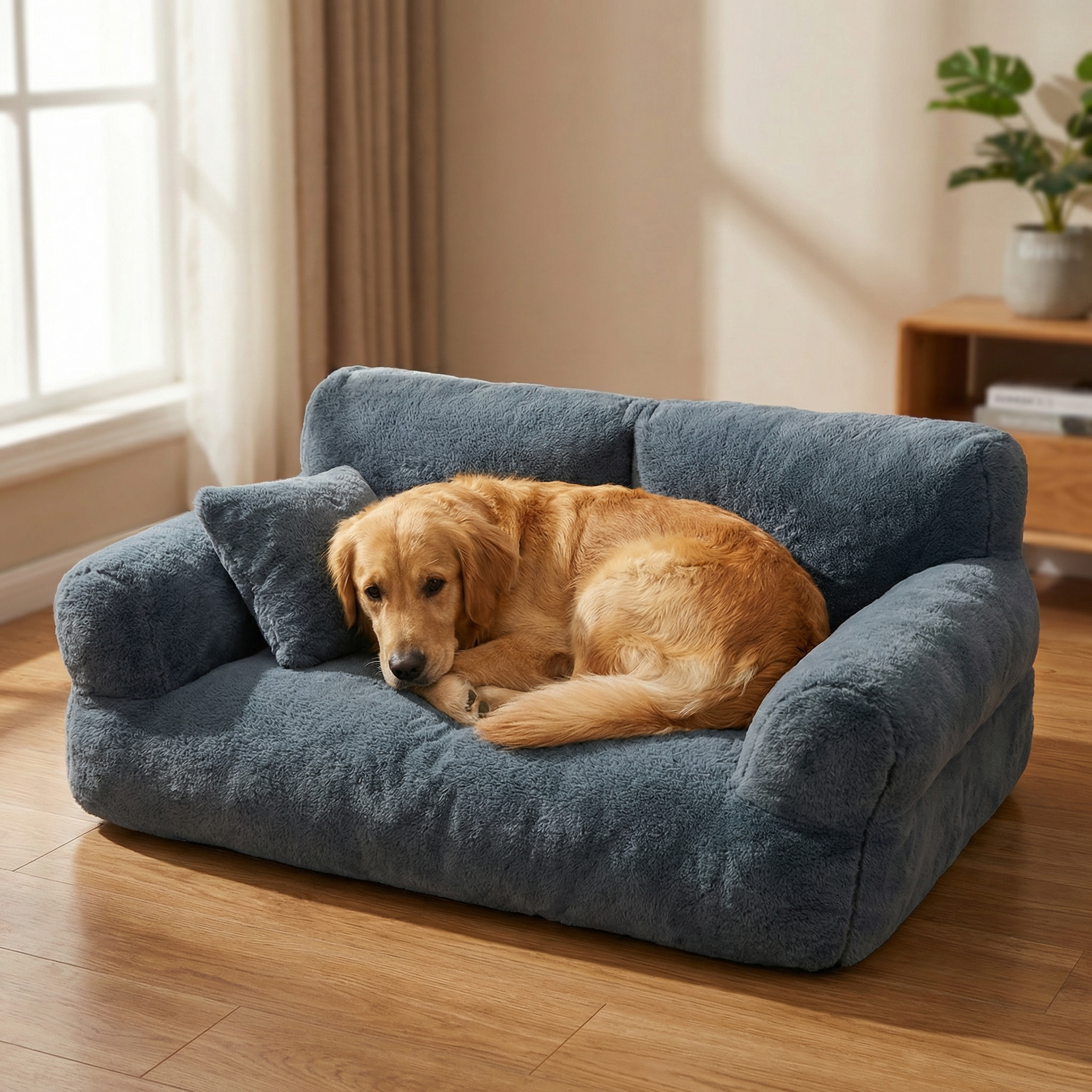 Pawluna – Divano per Animali Domestici in Peluche con Copertura Lavabile