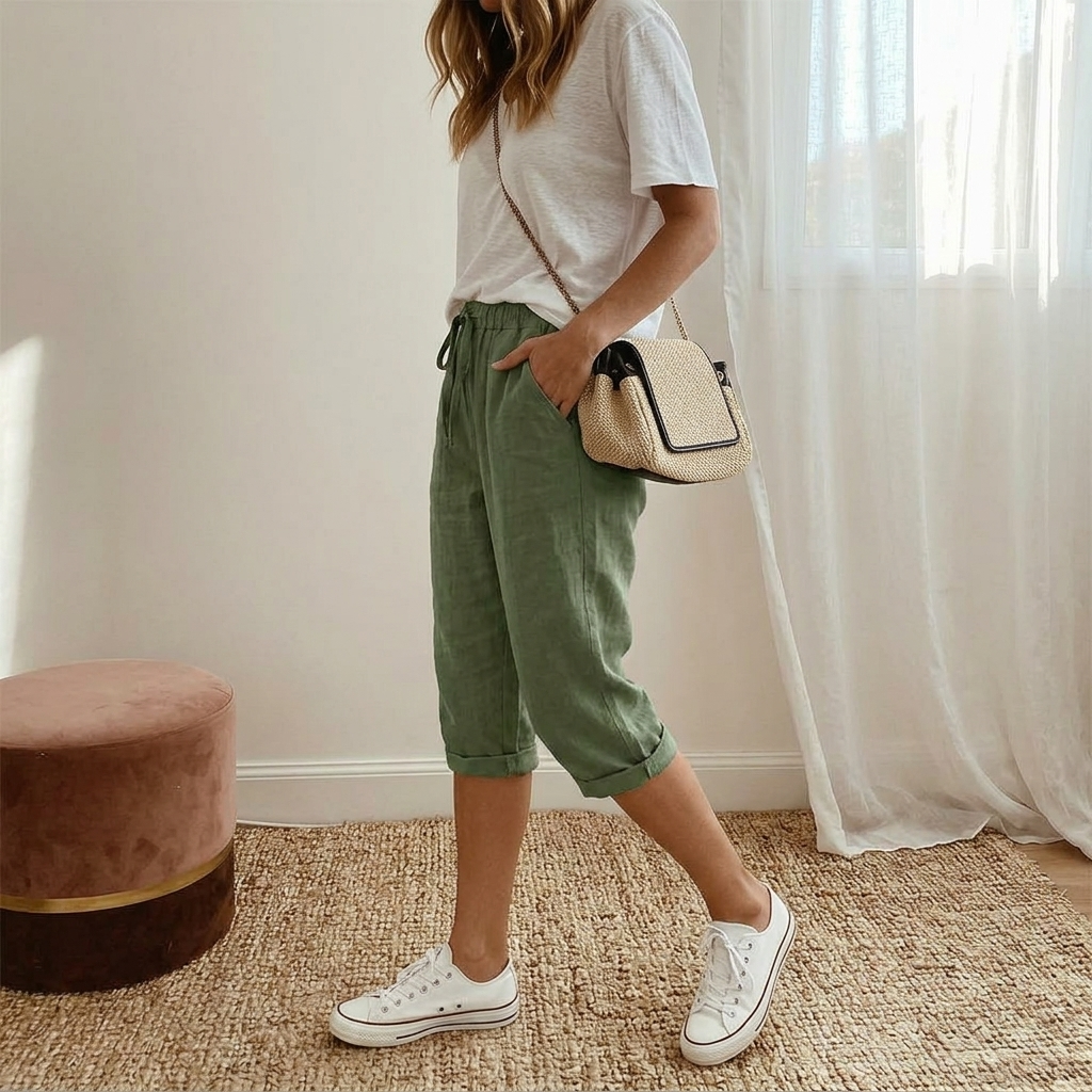 Lyora – Pantaloni Capri da Donna per uno Stile Quotidiano Senza Sforzo