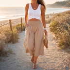 Coastella – Pantaloni Culotte a Vita Arricciata per Donna