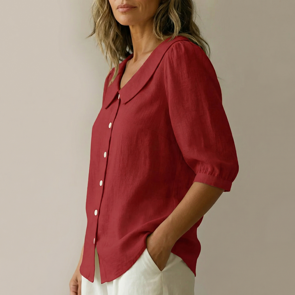 Collaré – Blusa con Colletto Peter Pan Retro Button Up
