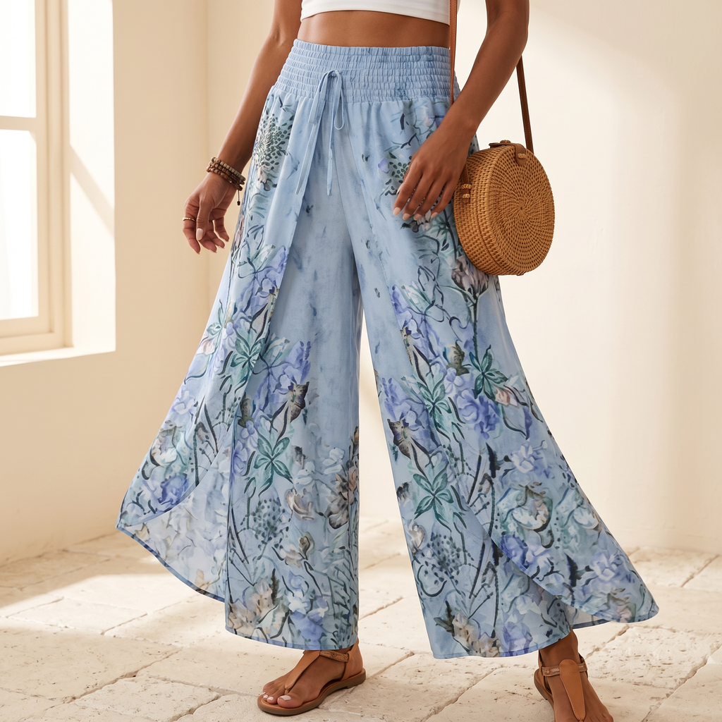 Lunavia – Pantaloni larghi boho floreali da donna
