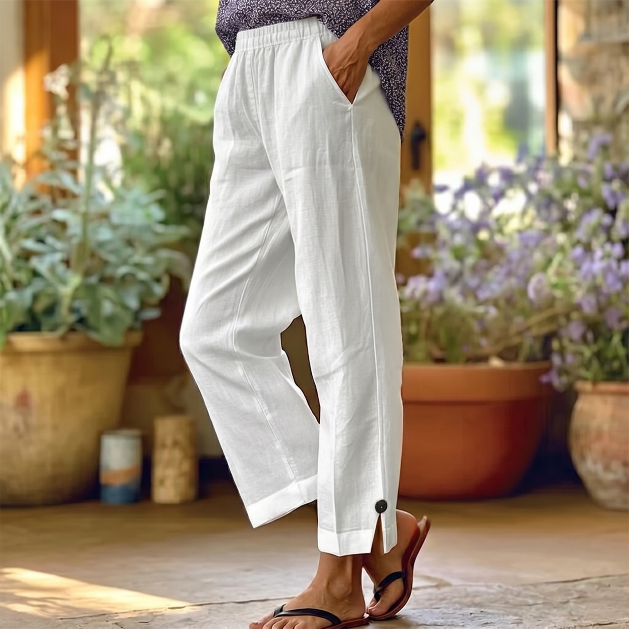Womee – Pantaloni Cropped Donna in Soft-Stretch