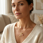 LUMARA – Collana con Iniziale a 3 Strati con Zircone a Forma di Cuore Rosa