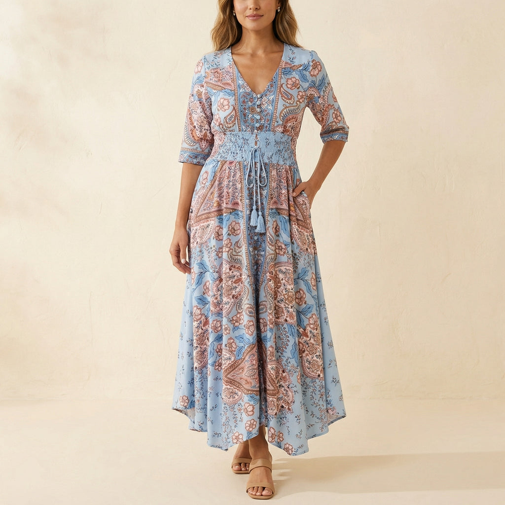 Floressa – Abito Maxi Viscoso a Fiori