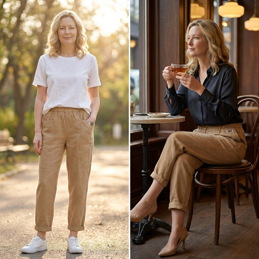 Linara – Pantaloni Tapered in Cotone e Lino