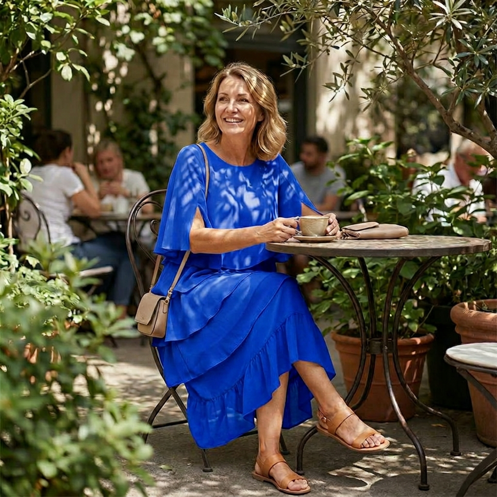 Florelle – Abito midi a balze per donna