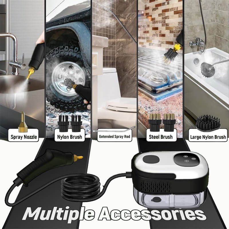 Pulitore a Vapore ad Alta Pressione da 2500W con Guanti