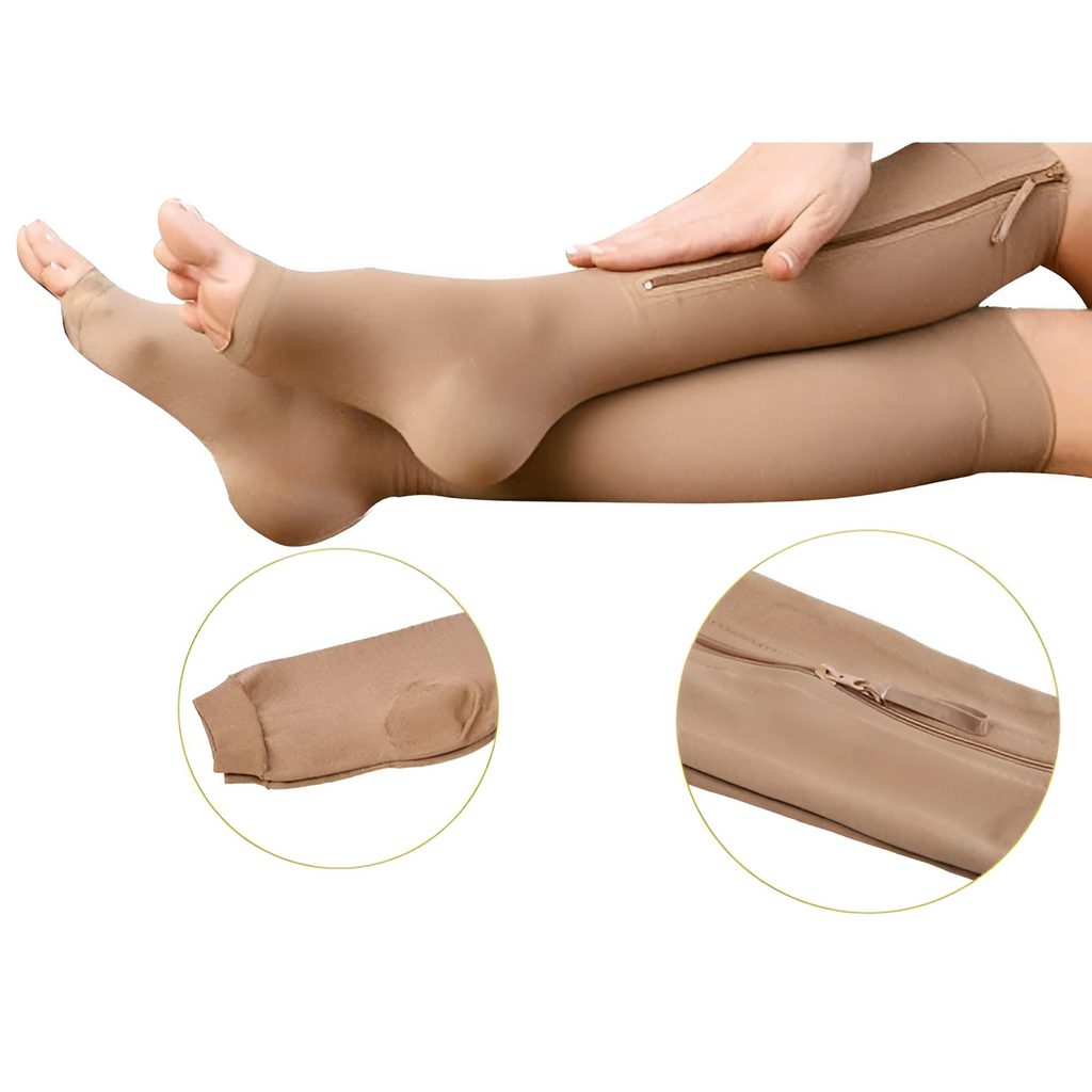 Calze a Compressione con Cerniera Supporto 20-30 mmHg