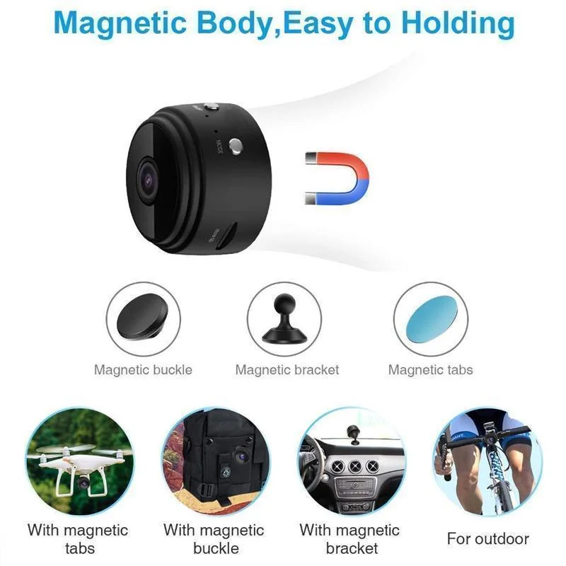 1080p Telecamera Mini WiFi Magnetica