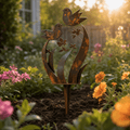 Lark & Iron – Bastone da Giardino Rustico con Uccelli e Fiori Selvatici