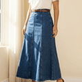 Levara – Gonna Maxi in Denim a Vita Alta che Slancia