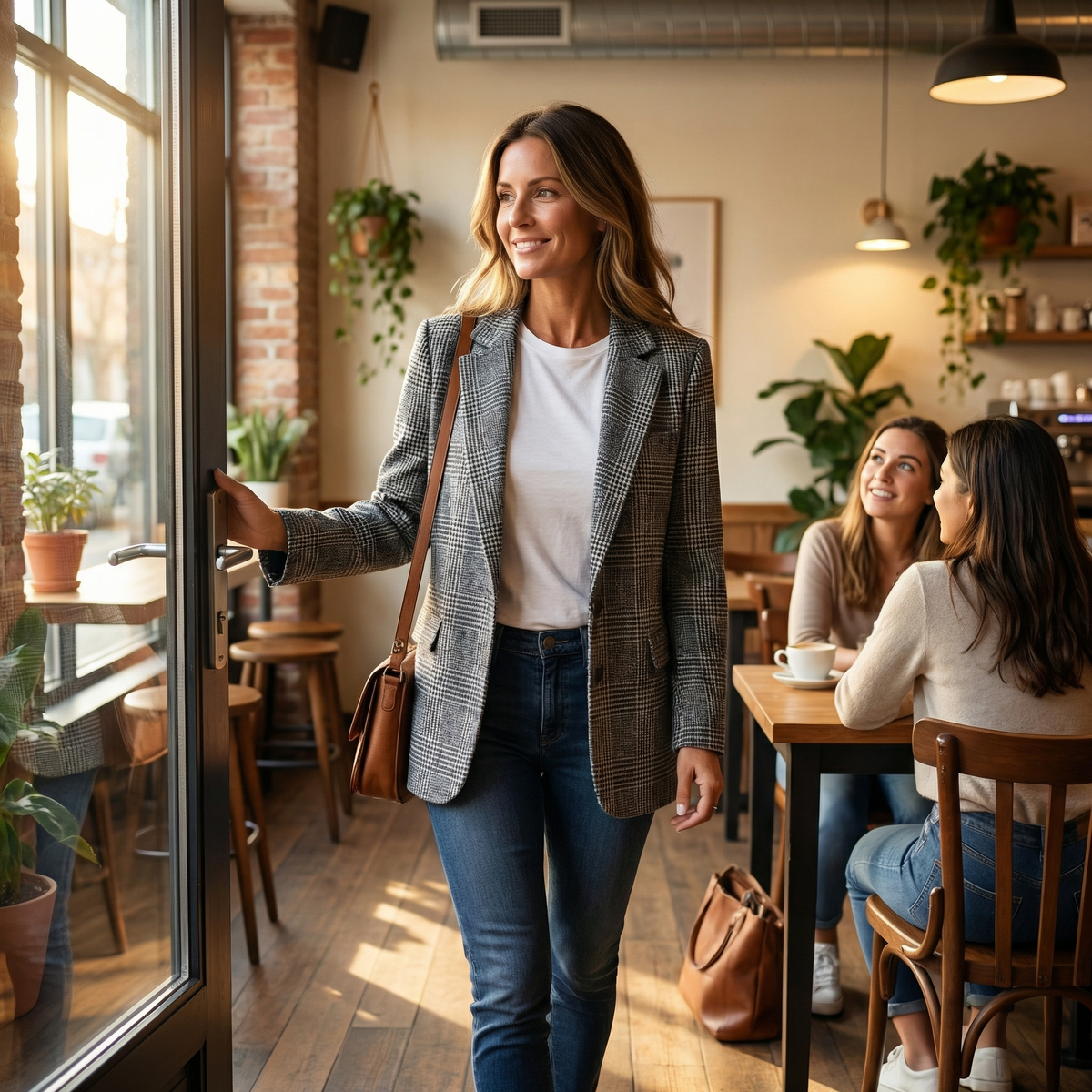Ellara – Blazer a Revers a Quadri Relax