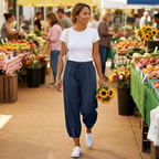 Brezia – Pantaloni Capri in Cotone e Lino Relaxed Fit per Donne