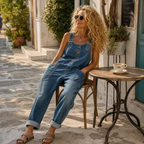 Lovarra – Salopette in Denim Relaxed da Donna con Tasche