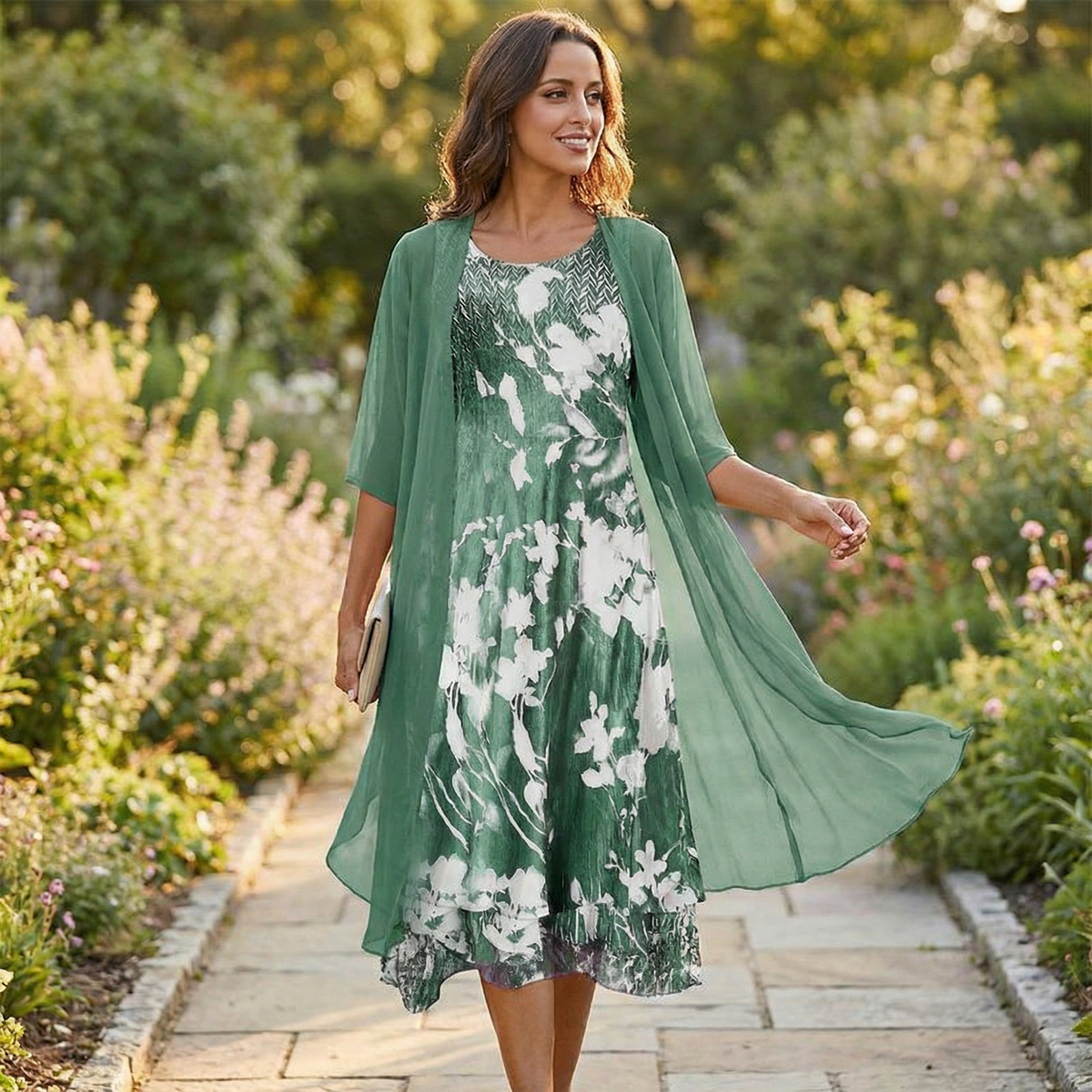 Floressa – Set di Abito a Due Pezzi con Fantasia Floreale