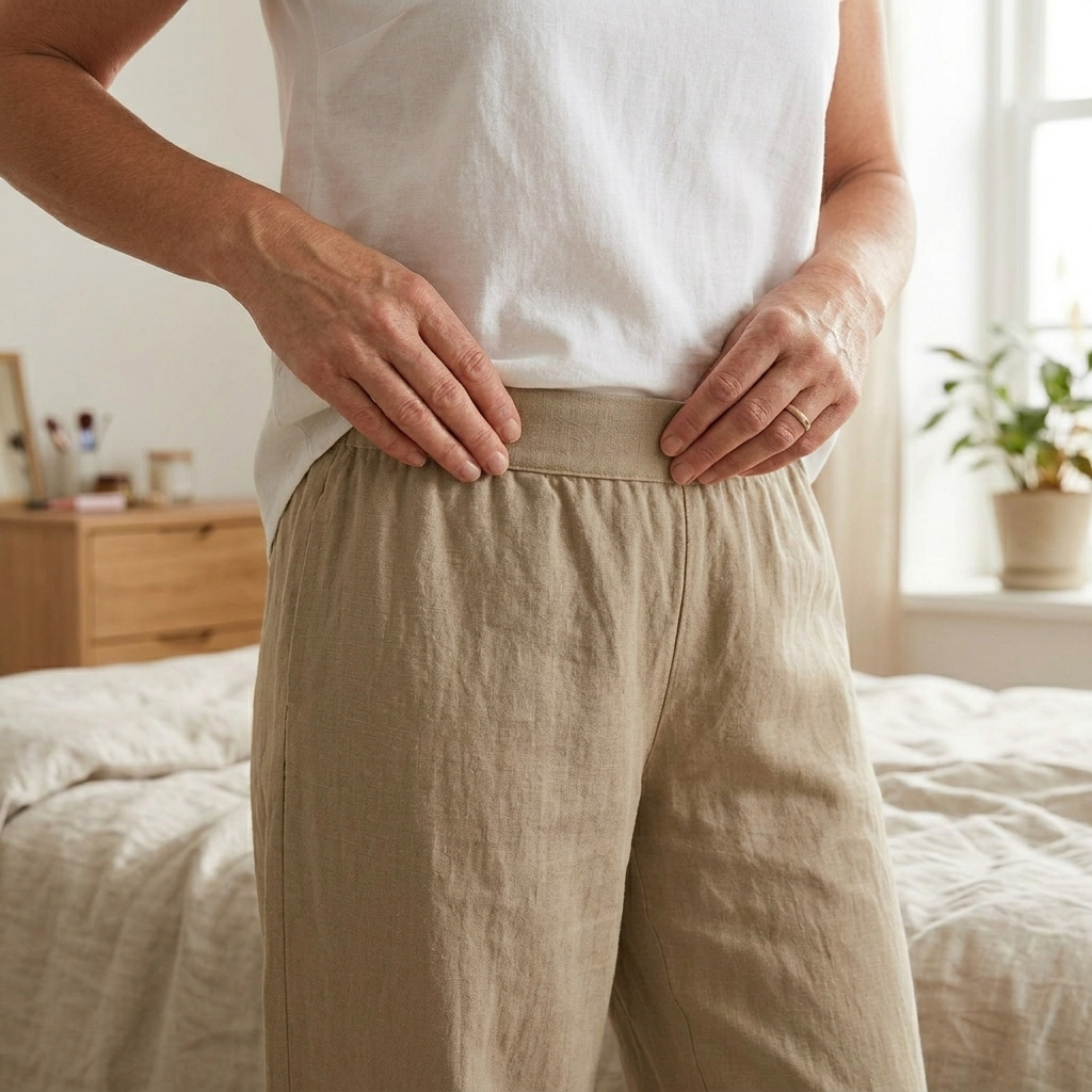Brezia – Pantaloni Corti Asimmetrici in Mistura di Lino per Donna