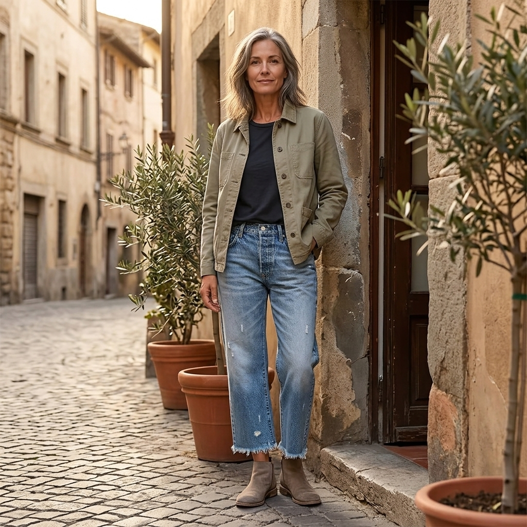 Vivara – Jeans Cropped a Gamba Dritta con Frange per Donna
